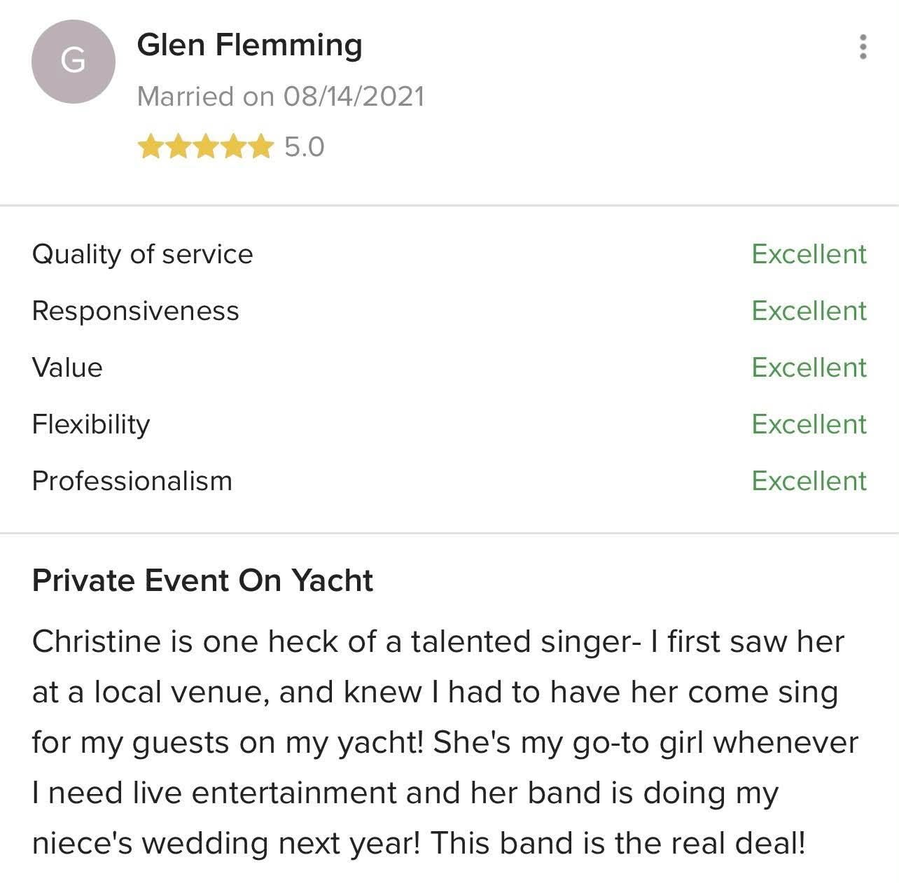 Five-star client review for BVIP Entertainment