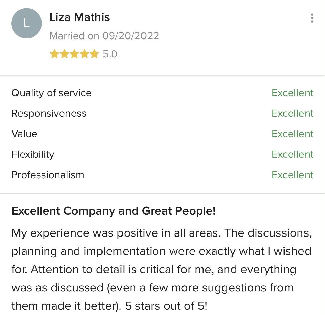 Five-star client review for BVIP Entertainment