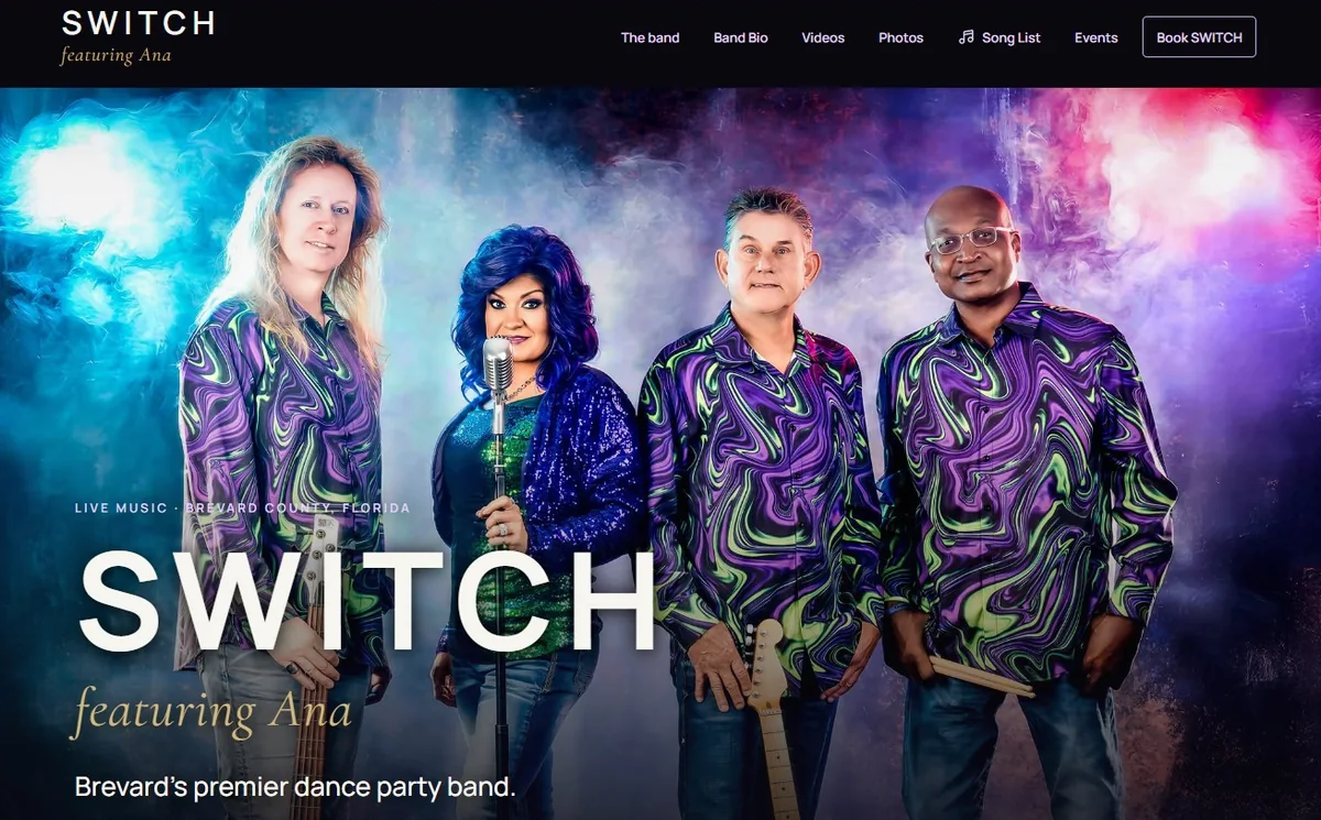 SWITCH featuring Ana website designed for the band