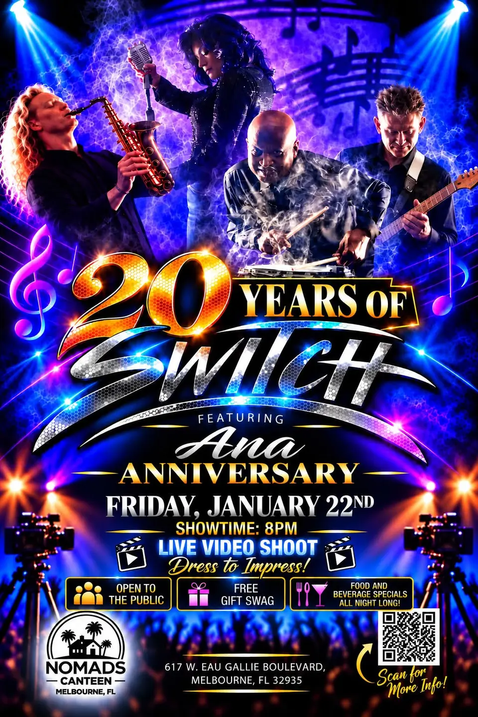 SWITCH featuring Ana live show flyer